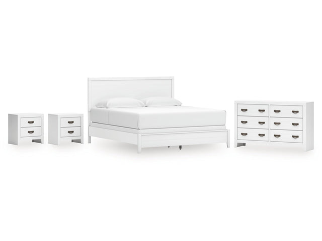 Binterglen White King Panel Bedroom Set with Dresser and 2 Nightstands (Online Special Price) - Ornate Home