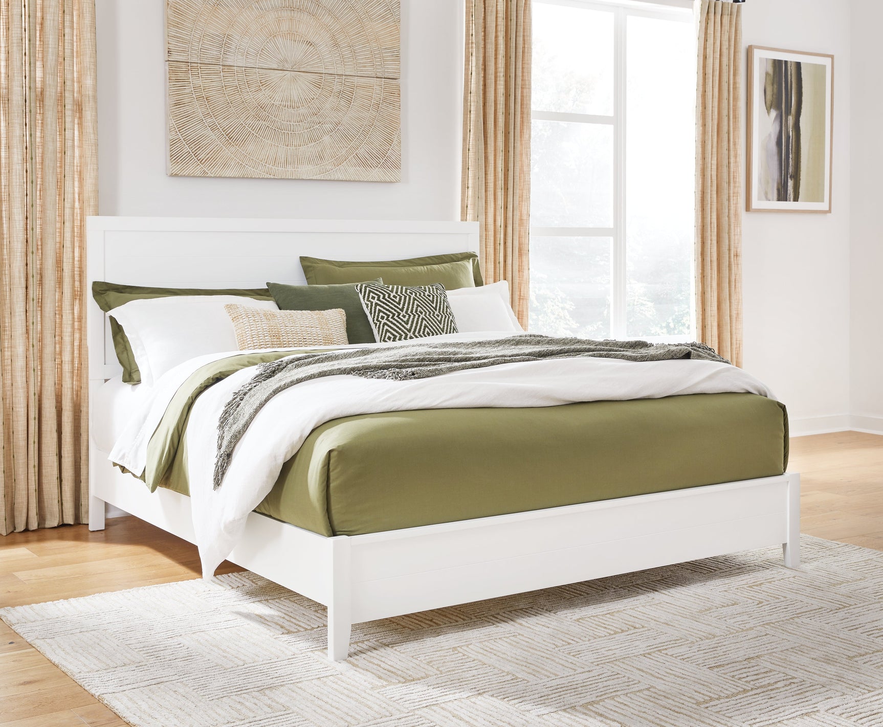 Binterglen White King Panel Bedroom Set with Dresser and 2 Nightstands (Online Special Price) - Ornate Home