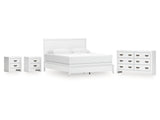 Binterglen White King Panel Bedroom Set with Dresser and 2 Nightstands - Ornate Home