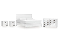 Binterglen White King Panel Bedroom Set with Dresser and 2 Nightstands - Ornate Home