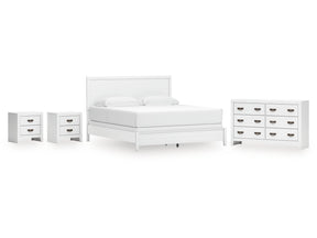 Binterglen White King Panel Bedroom Set with Dresser and 2 Nightstands - Ornate Home
