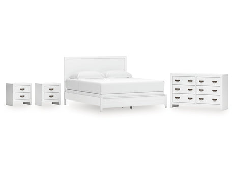 Binterglen White King Panel Bedroom Set with Dresser and 2 Nightstands - Ornate Home