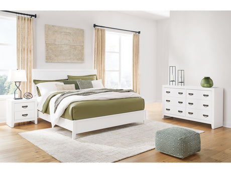 Binterglen White King Panel Bedroom Set with Dresser and Nightstand - Ornate Home