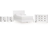 Binterglen White Queen Panel Bed & Dresser & 2 Nightstands - Ornate Home