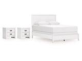 Binterglen White Queen Panel Bedroom Set with 2 Nightstands - Ornate Home