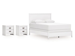 Binterglen White Queen Panel Bedroom Set with 2 Nightstands - Ornate Home
