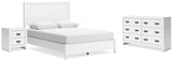 Binterglen White Queen Panel Bedroom Set with Dresser and Nightstand (Online Special Price) - Ornate Home