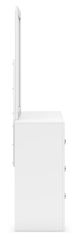 Binterglen White Twin Panel Bedroom Set with Dresser, Mirror, Chest and 2 Nightstands - Ornate Home