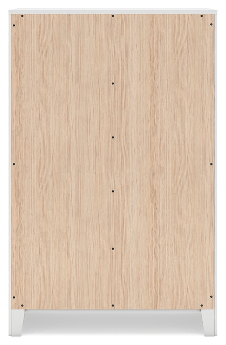 Binterglen White Twin Panel Bedroom Set with Dresser, Mirror, Chest and 2 Nightstands - Ornate Home