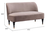 Bintulu Taupe Loveseat - Ornate Home