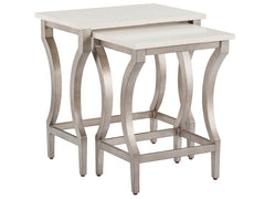 Birchaven Aged Pewter/White Nesting Tables - Ornate Home