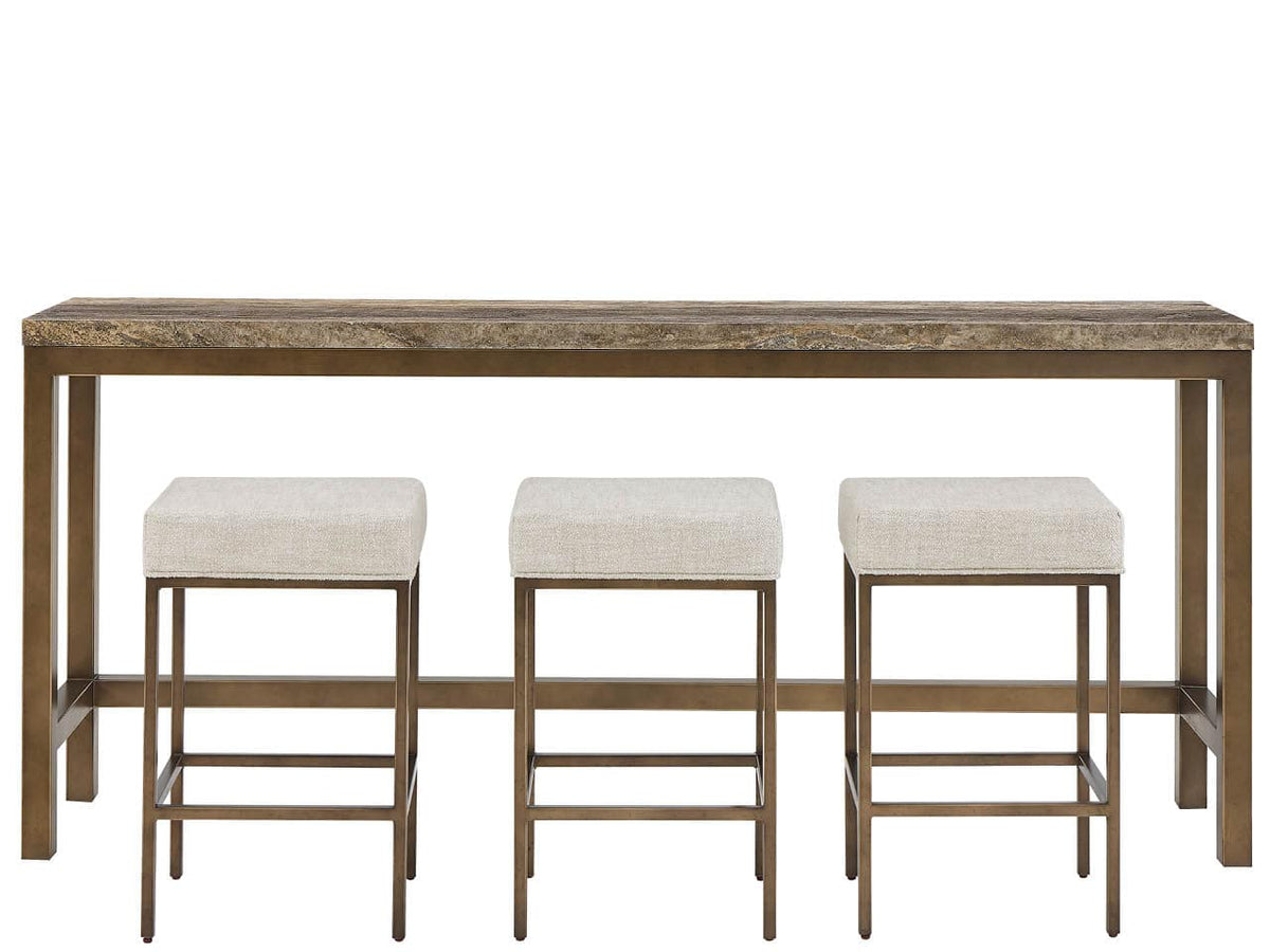 Birchaven Dark Gray/Smoked Gold/Yukon Sand Console w/ Stools - Ornate Home