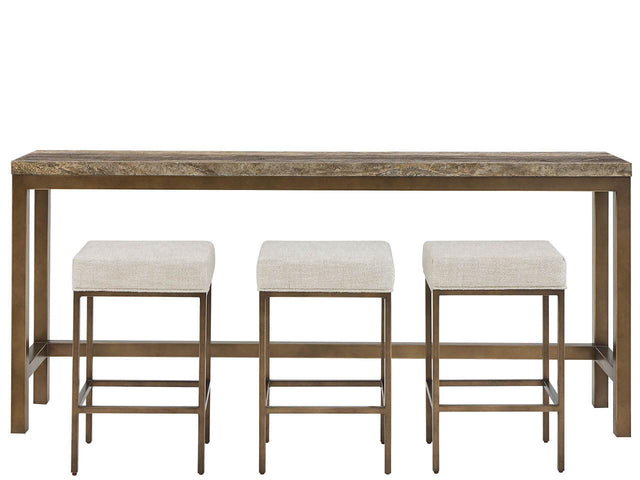 Birchaven Dark Gray/Smoked Gold/Yukon Sand Console w/ Stools - Ornate Home