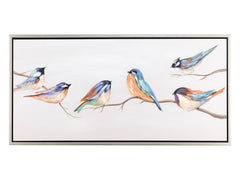 Birdie Birds Blue Canvas - Ornate Home