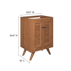 Birdie Natural 24" Teak Wood Bathroom Vanity Cabinet (Sink Basin Not Included) - Ornate Home