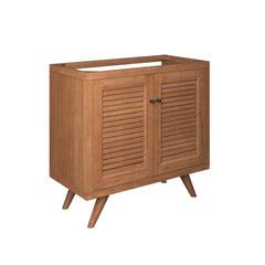Birdie Natural 36" Teak Wood Bathroom Vanity Cabinet (Sink Basin Not Included) - Ornate Home