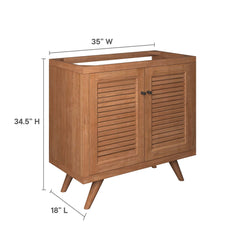 Birdie Natural 36" Teak Wood Bathroom Vanity Cabinet (Sink Basin Not Included) - Ornate Home