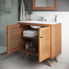 Birdie Natural/White 36" Bathroom Vanity - Ornate Home