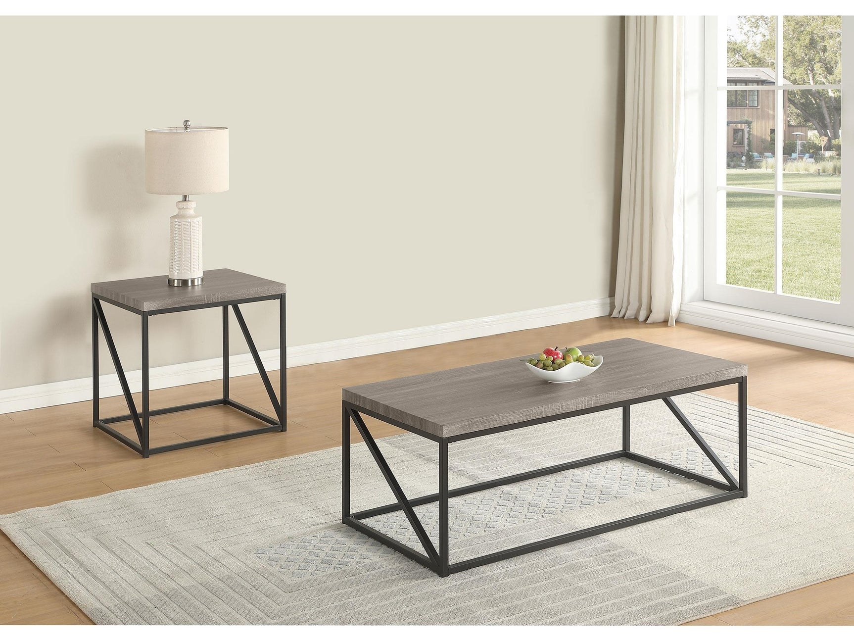 Birdie Sonoma Grey 2-piece Coffee and End Table Set - Ornate Home