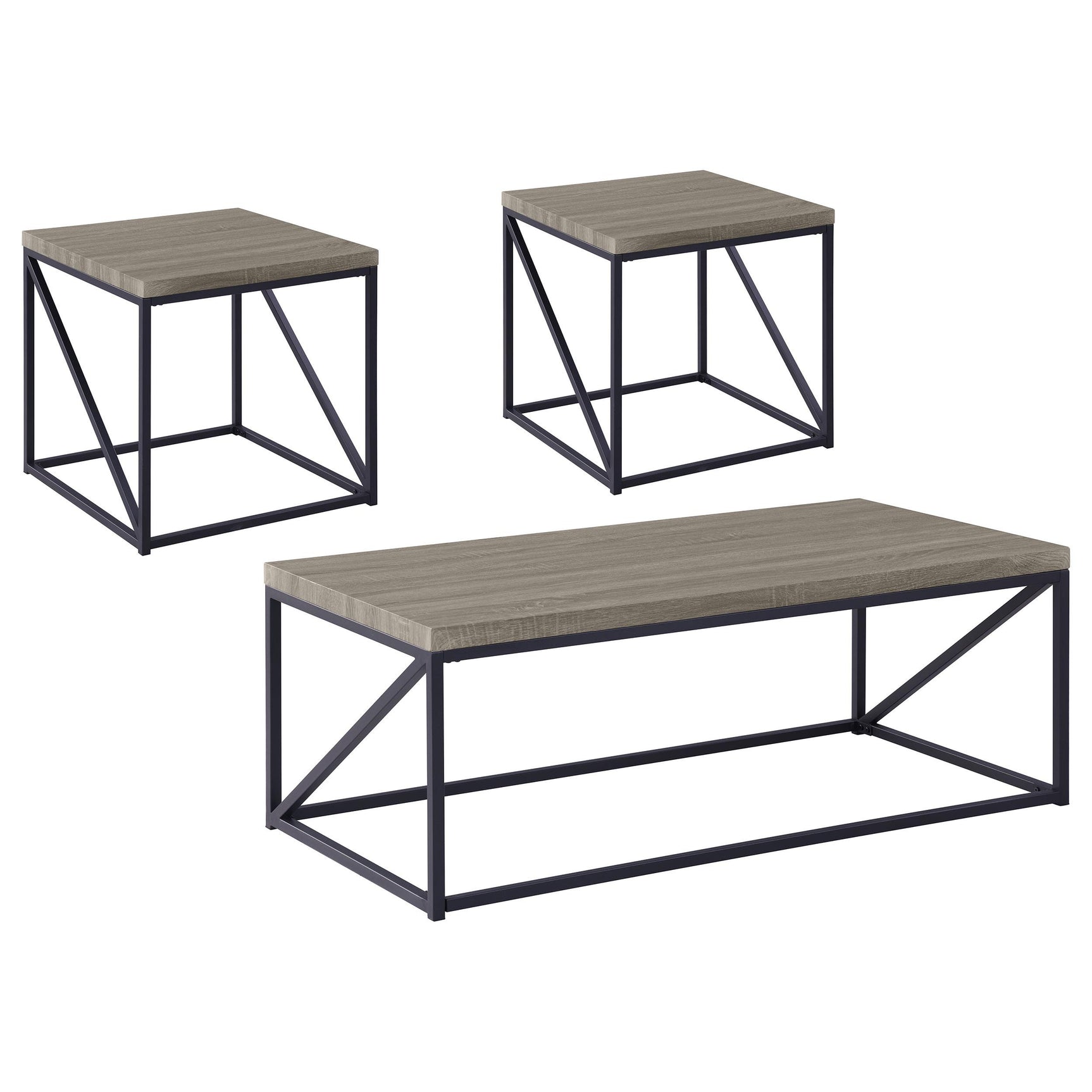 Birdie Sonoma Grey 3-piece Coffee and End Table Set - Ornate Home
