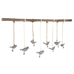 Birds On A Branch Bronze/White/Woodtone Wall Art - Ornate Home
