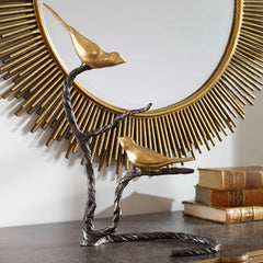 Birds On A Limb Black/Gold/Silver Sculpture - Ornate Home