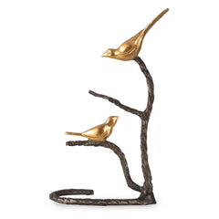 Birds On A Limb Black/Gold/Silver Sculpture - Ornate Home