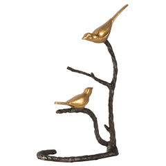 Birds On A Limb Black/Gold/Silver Sculpture - Ornate Home