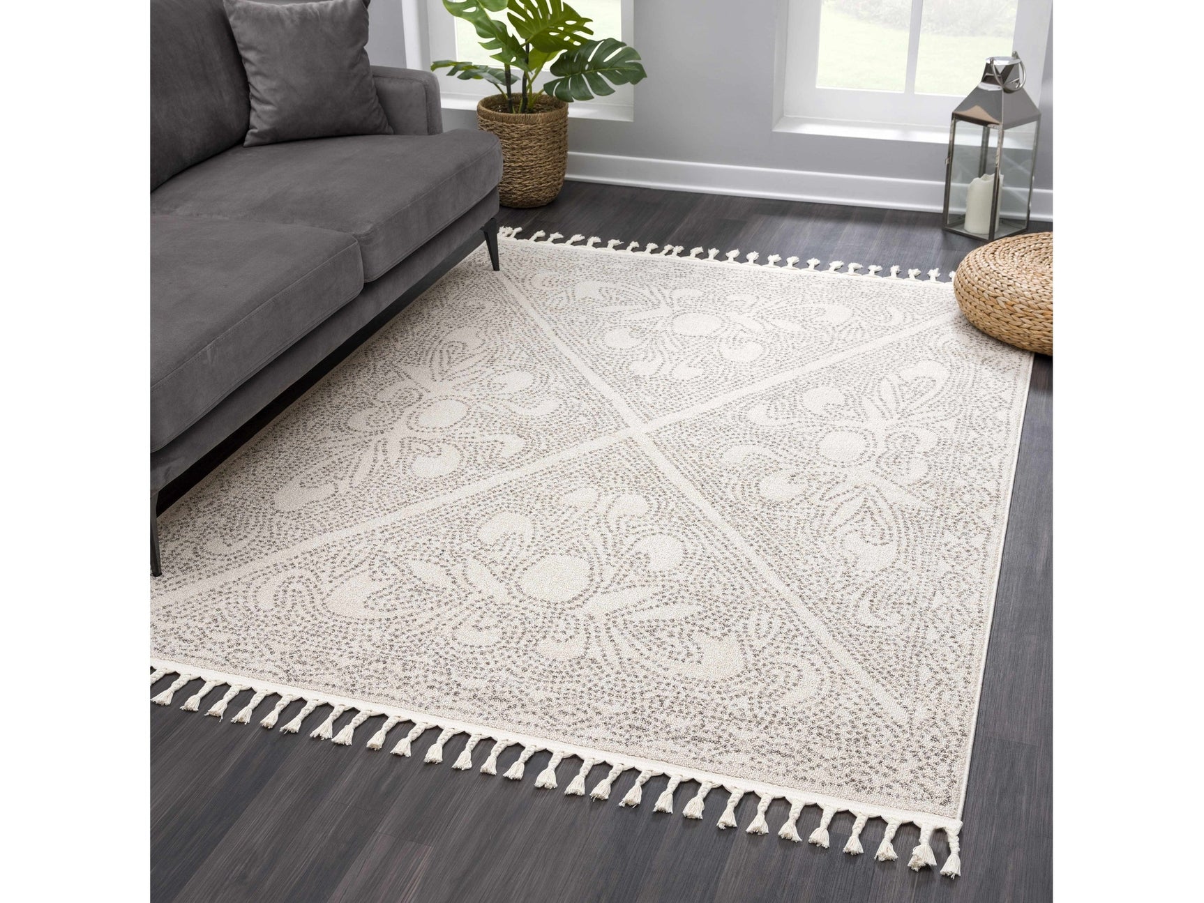 Birdwood Cream & Brown Area Rug - Ornate Home