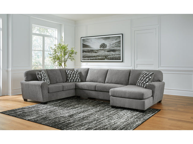 Birkdale Court Gray 3-Piece Sectional with RAF Chaise - Ornate Home