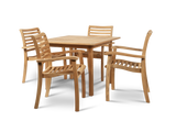 Birmingham 5-Piece Square Teak Outdoor Dining Set with Stacking Armchairs - Ornate Home
