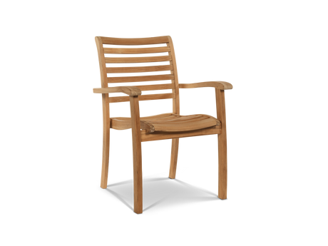 Birmingham 7-Piece Rectangular Teak Outdoor Dining Set with Extendable Table and Stacking Armchairs - Ornate Home