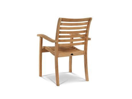 Birmingham 7-Piece Rectangular Teak Outdoor Dining Set with Extendable Table and Stacking Armchairs - Ornate Home