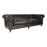Birmingham Black Leather Sofa - Ornate Home