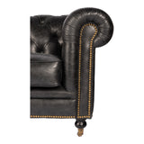 Birmingham Black Leather Sofa - Ornate Home