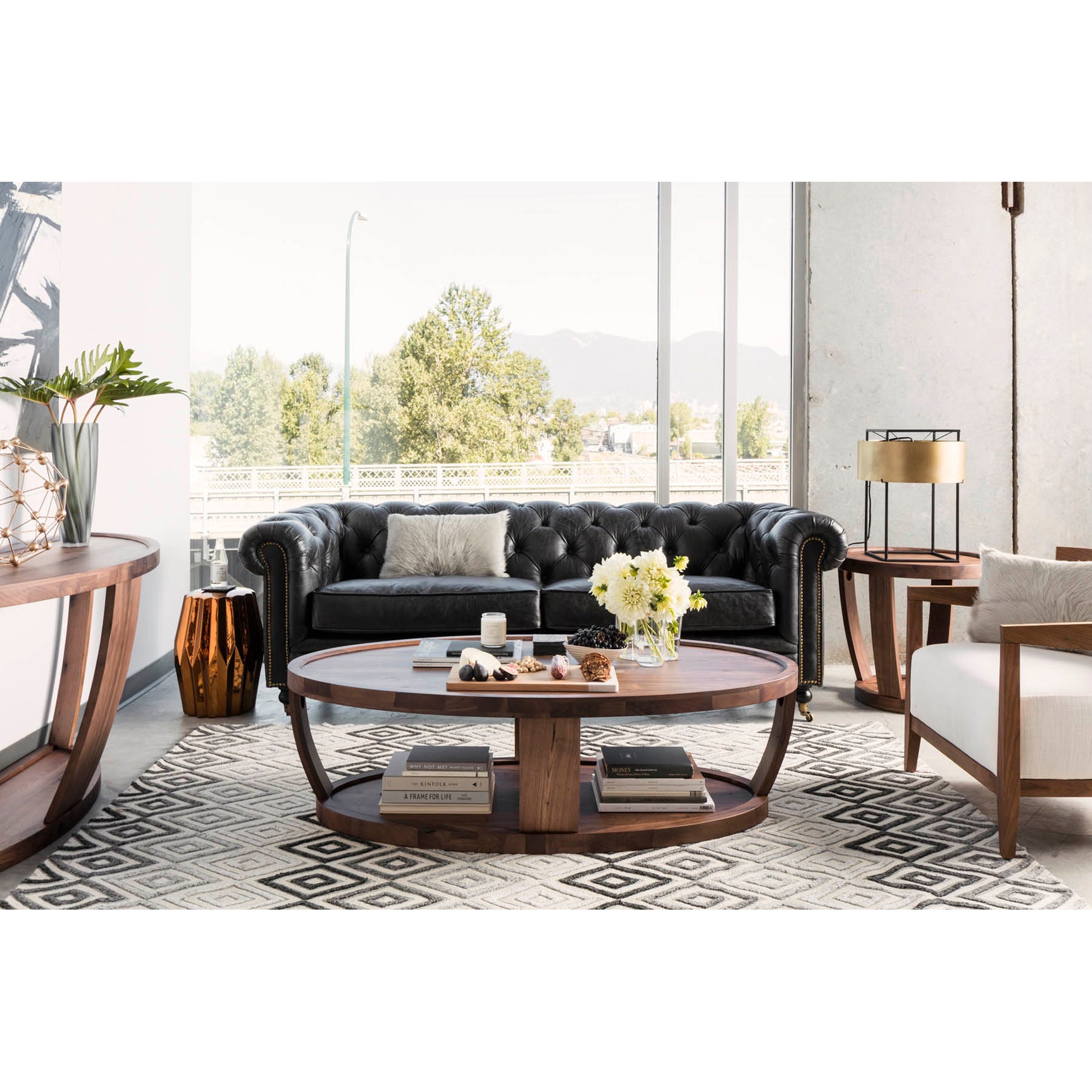 Birmingham Black Leather Sofa - Ornate Home