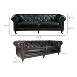 Birmingham Black Leather Sofa - Ornate Home