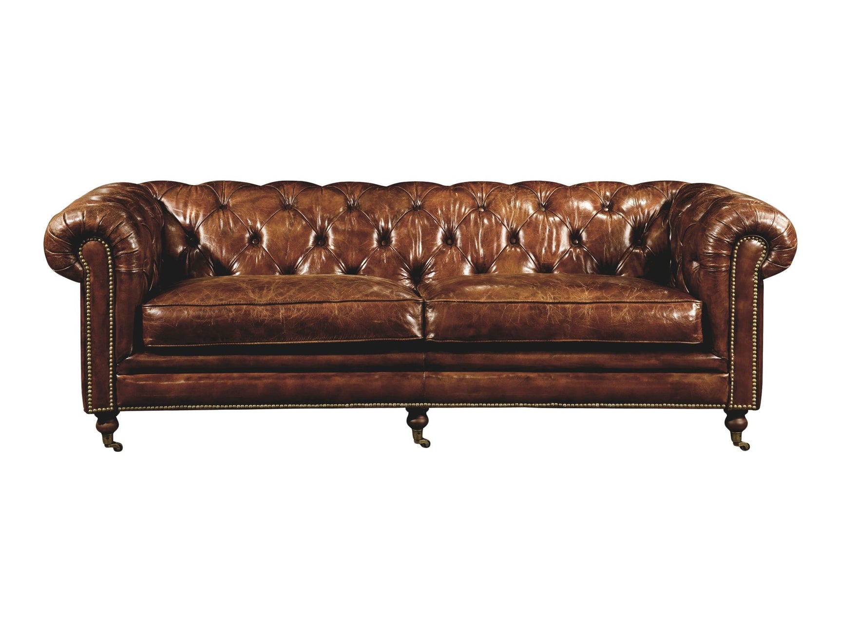 Birmingham Dark Brown Leather Sofa - Ornate Home