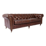 Birmingham Dark Brown Leather Sofa - Ornate Home