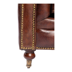 Birmingham Dark Brown Leather Sofa - Ornate Home