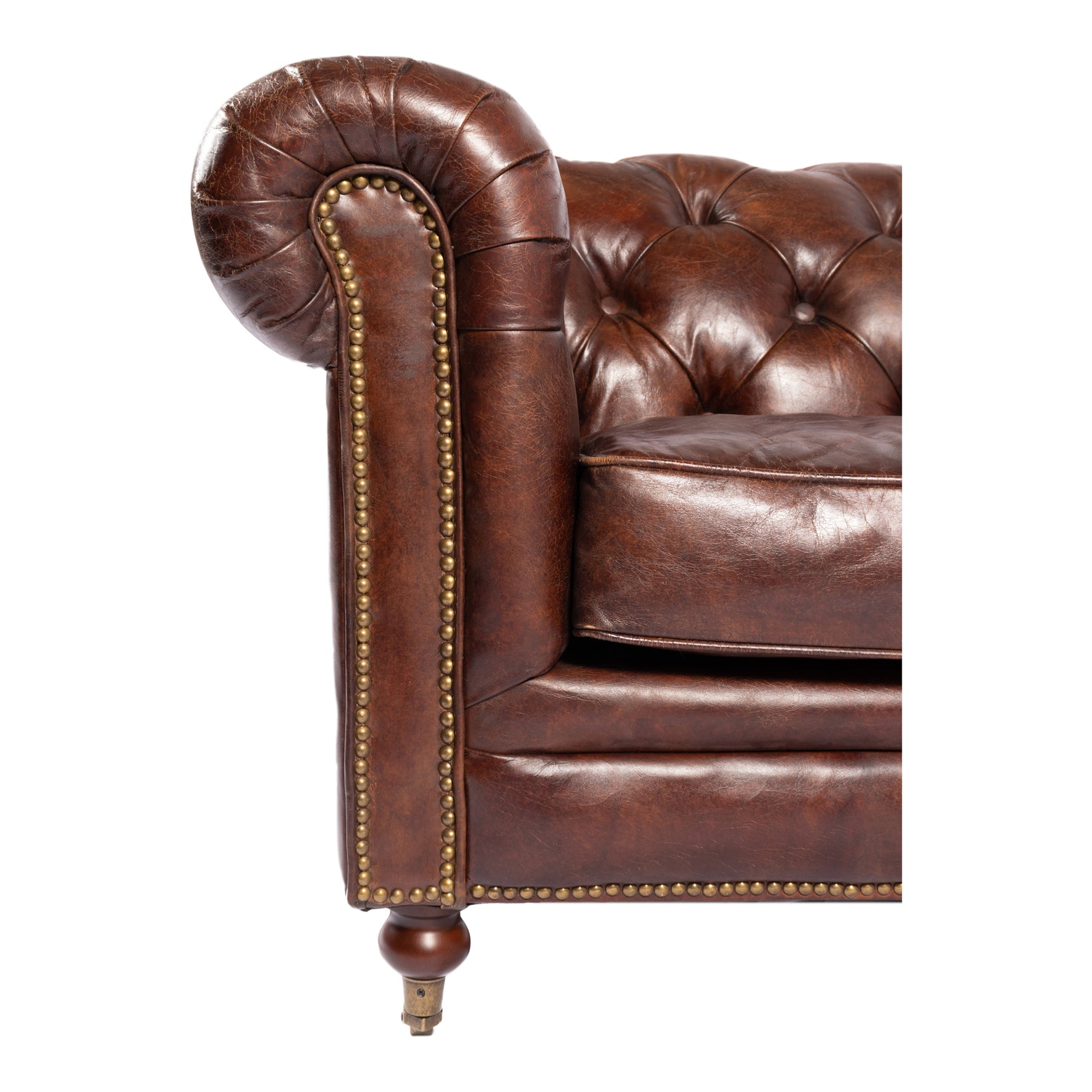 Birmingham Dark Brown Leather Sofa - Ornate Home