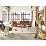 Birmingham Dark Brown Leather Sofa - Ornate Home