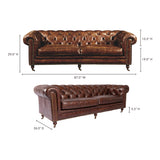 Birmingham Dark Brown Leather Sofa - Ornate Home
