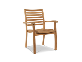 Birmingham Teak Outdoor Dining Stacking Armchair (Set of 4) - Ornate Home