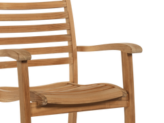 Birmingham Teak Outdoor Dining Stacking Armchair (Set of 4) - Ornate Home