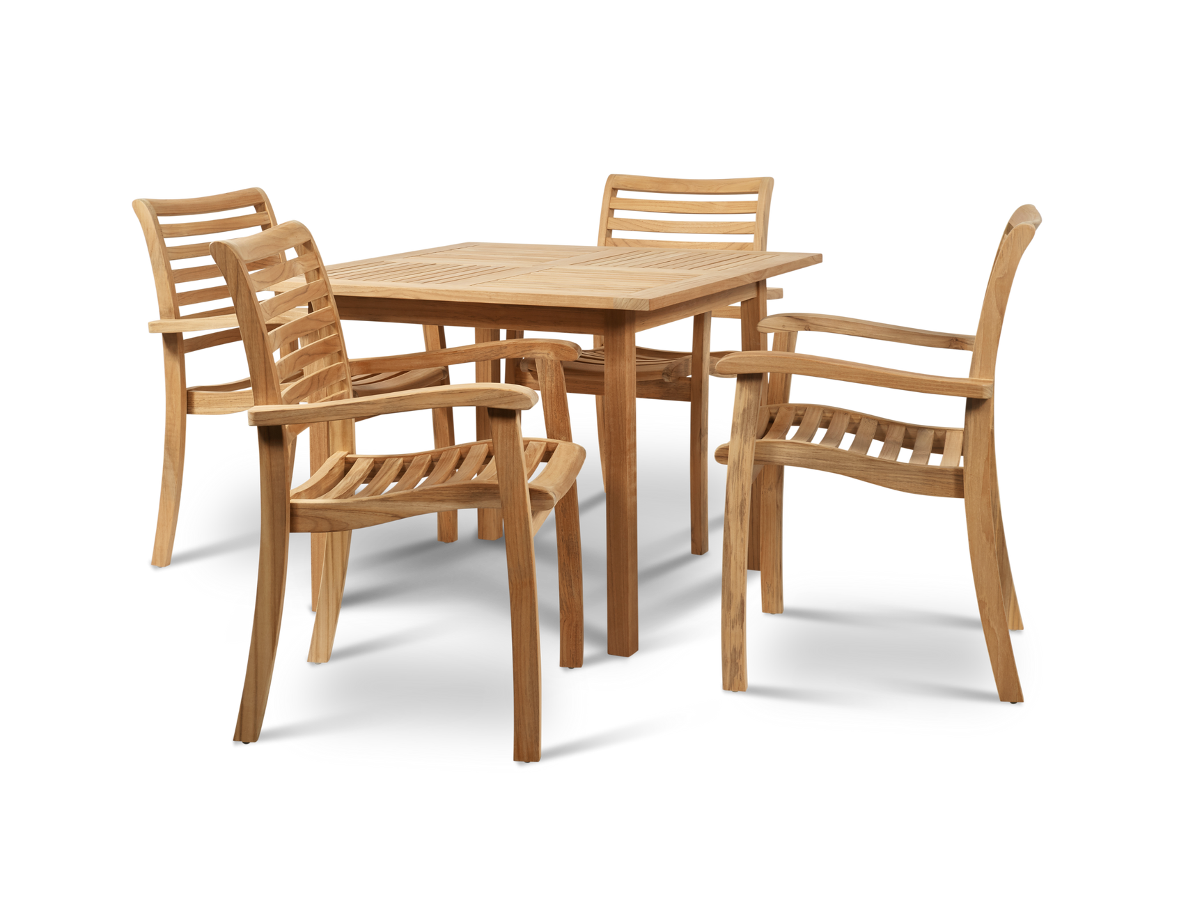Birmingham Teak Outdoor Dining Stacking Armchair (Set of 4) - Ornate Home