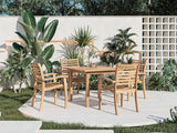 Birmingham Teak Outdoor Dining Stacking Armchair (Set of 4) - Ornate Home