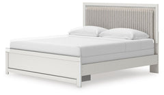 Birmonton White King Upholstered Panel Bed - Ornate Home