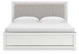 Birmonton White King Upholstered Panel Platform Bed (Online Special Price) - Ornate Home