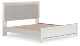 Birmonton White King Upholstered Panel Platform Bed - Ornate Home